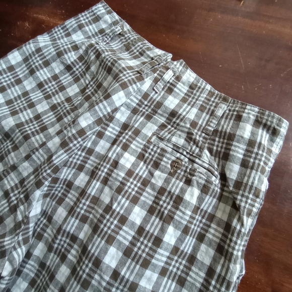 Vintage Honors Plaid Shorts Pleated High Waist Wide Leg - Picture 7 of 8